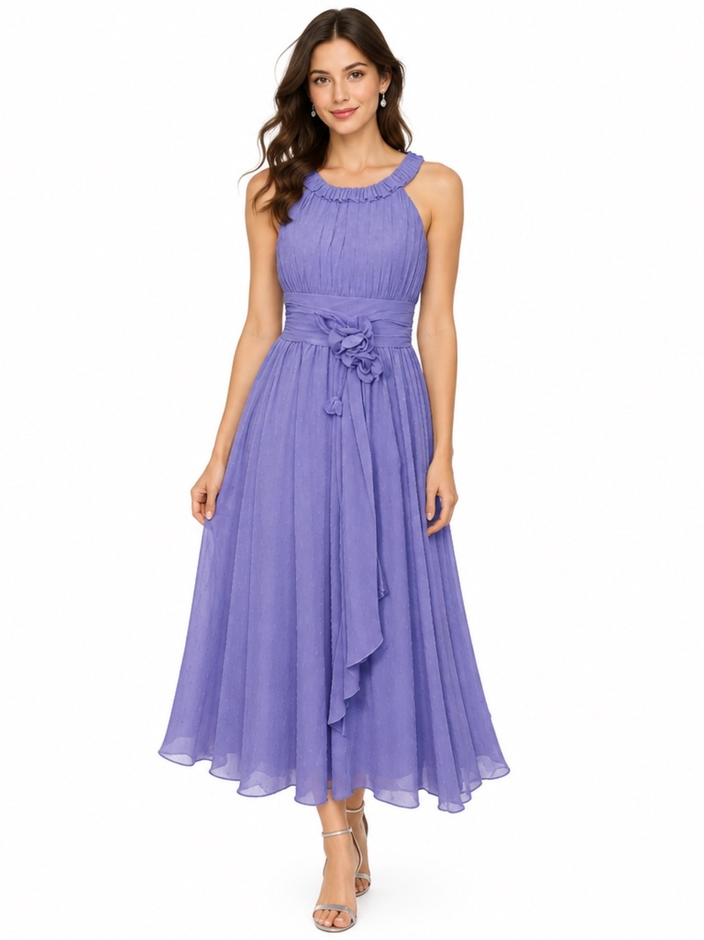 Mori Lee by Madeline Gardner Sleeveless Chiffon DressLilac Size 7/8 Never Worn